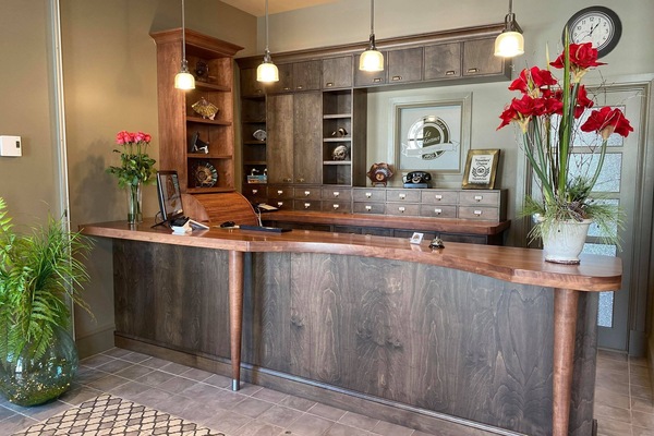 Mostrador para check-in y check-out