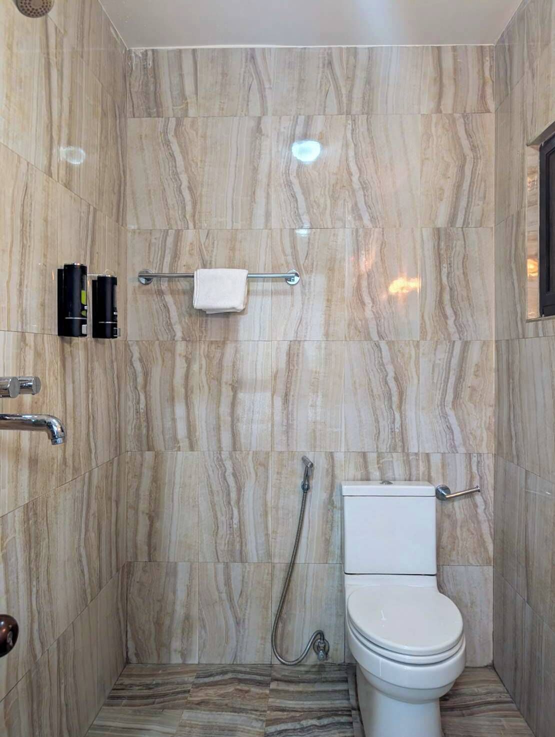 free toiletries, hair dryer, bathrobes, slippers