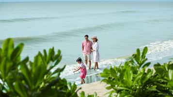 Private beach, sun-loungers, beach umbrellas