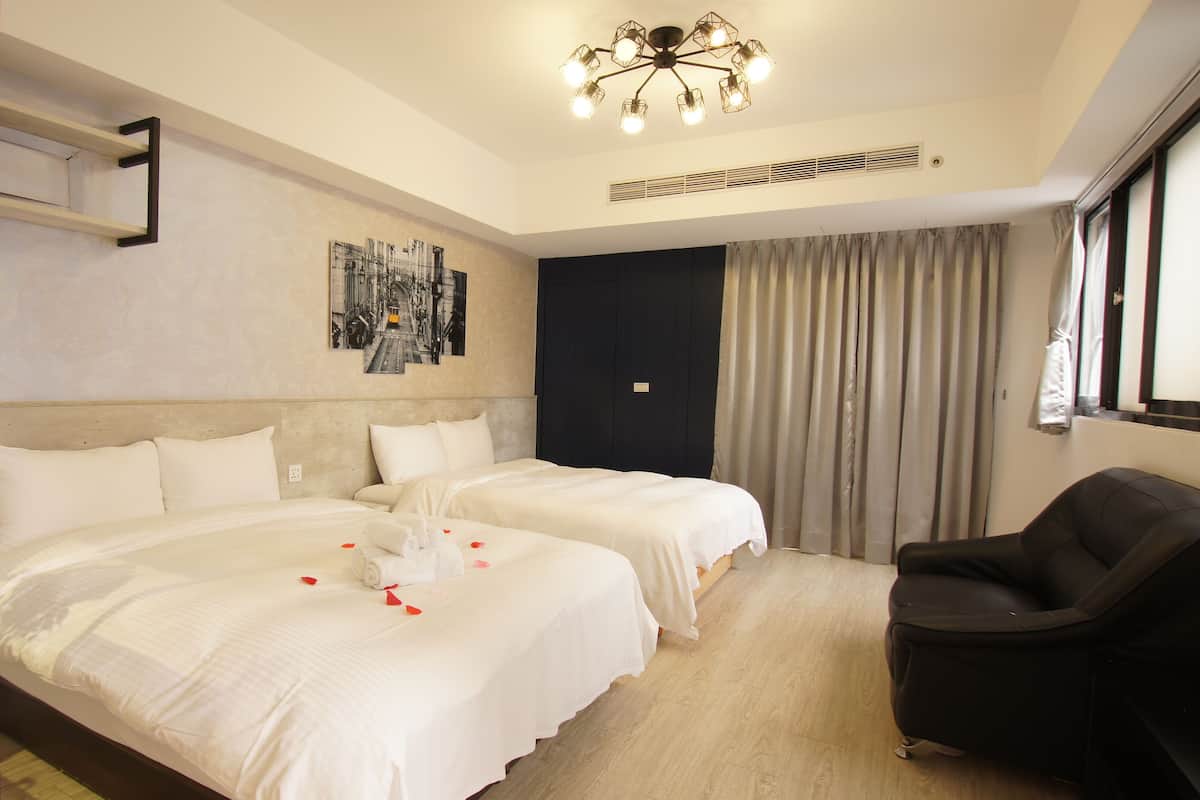 Family Quadruple Room, 1 Bedroom, Refrigerator, City View | 1 bedroom, premium bedding, down duvets, desk