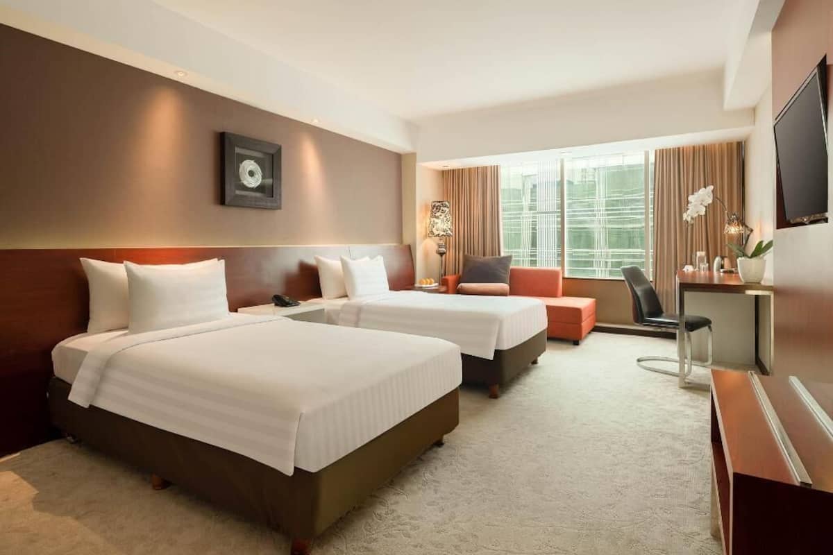 Free minibar, in-room safe, desk, laptop workspace