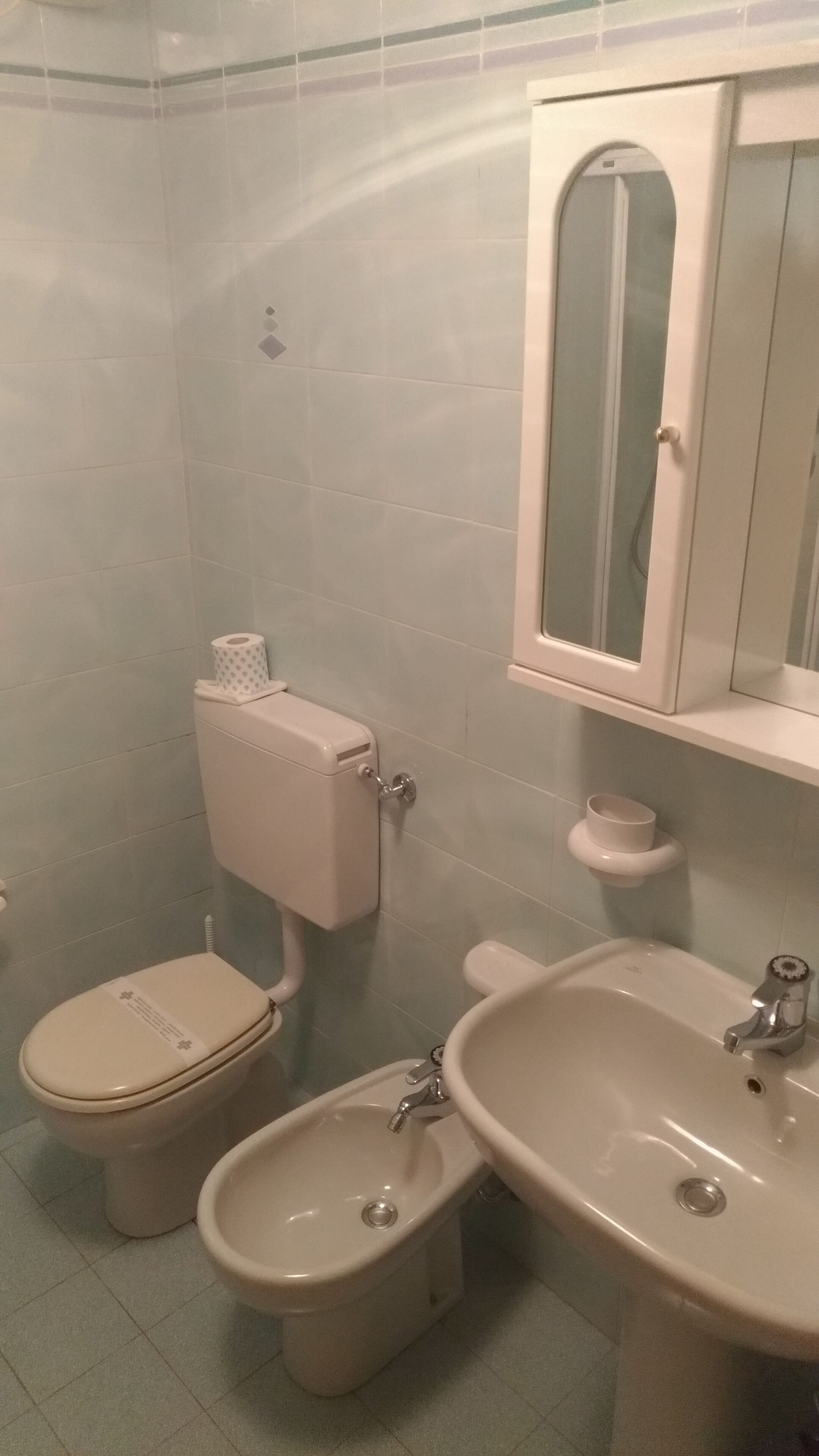 free toiletries, hair dryer, bidet, towels