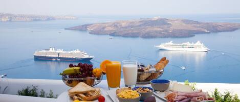 Breakfast, lunch, dinner served; Mediterranean cuisine, ocean views