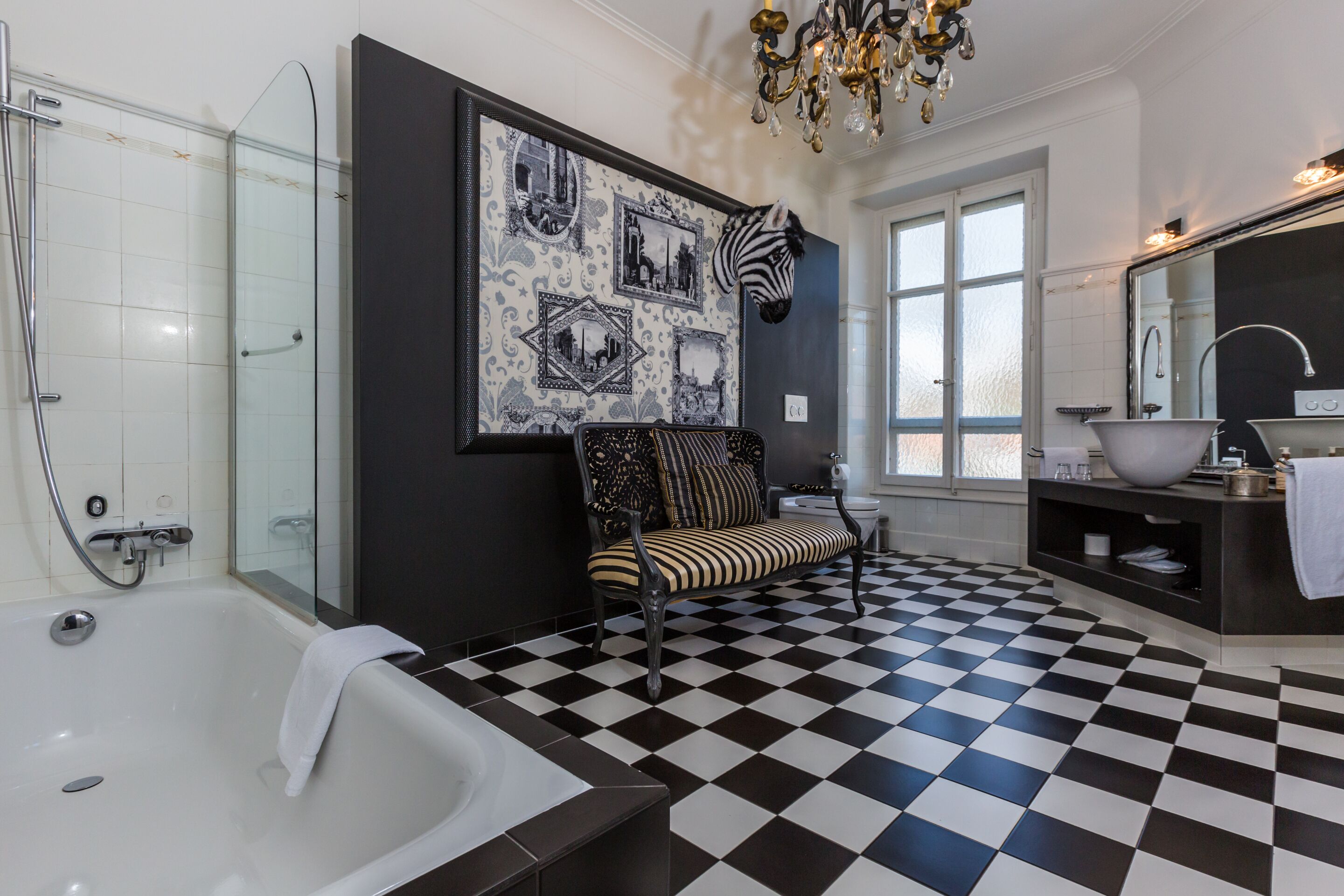 comfort room, balcony | bathroom | rainfall showerhead, designer toiletries, hair dryer, slippers