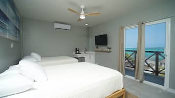 Premium Quadruple Room, 2 Queen Beds, Balcony, Ocean View | Beach/ocean view