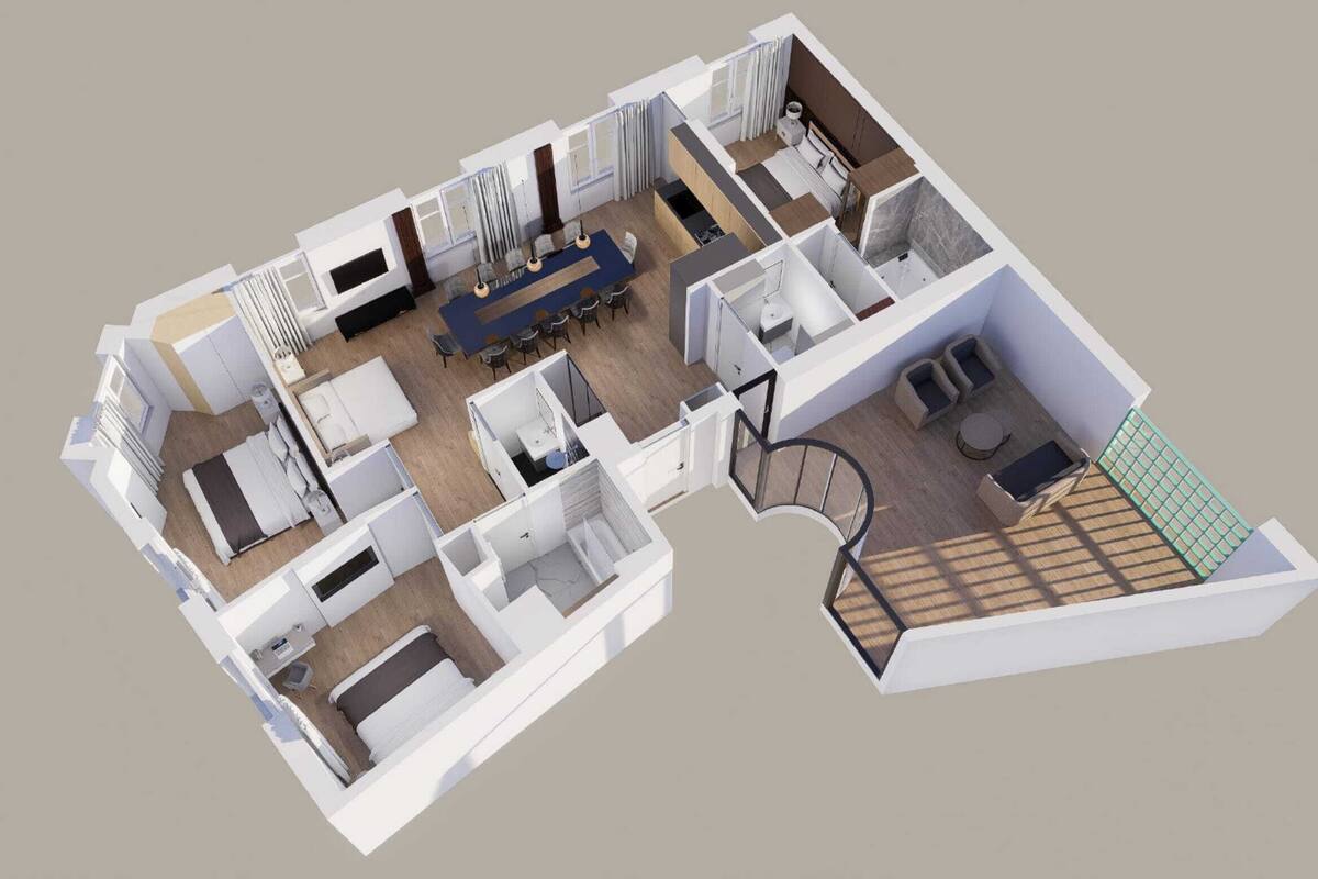 Apartament executiu | 2 dormitoris, roba de llit d'alta qualitat i caixa forta a l'habitació