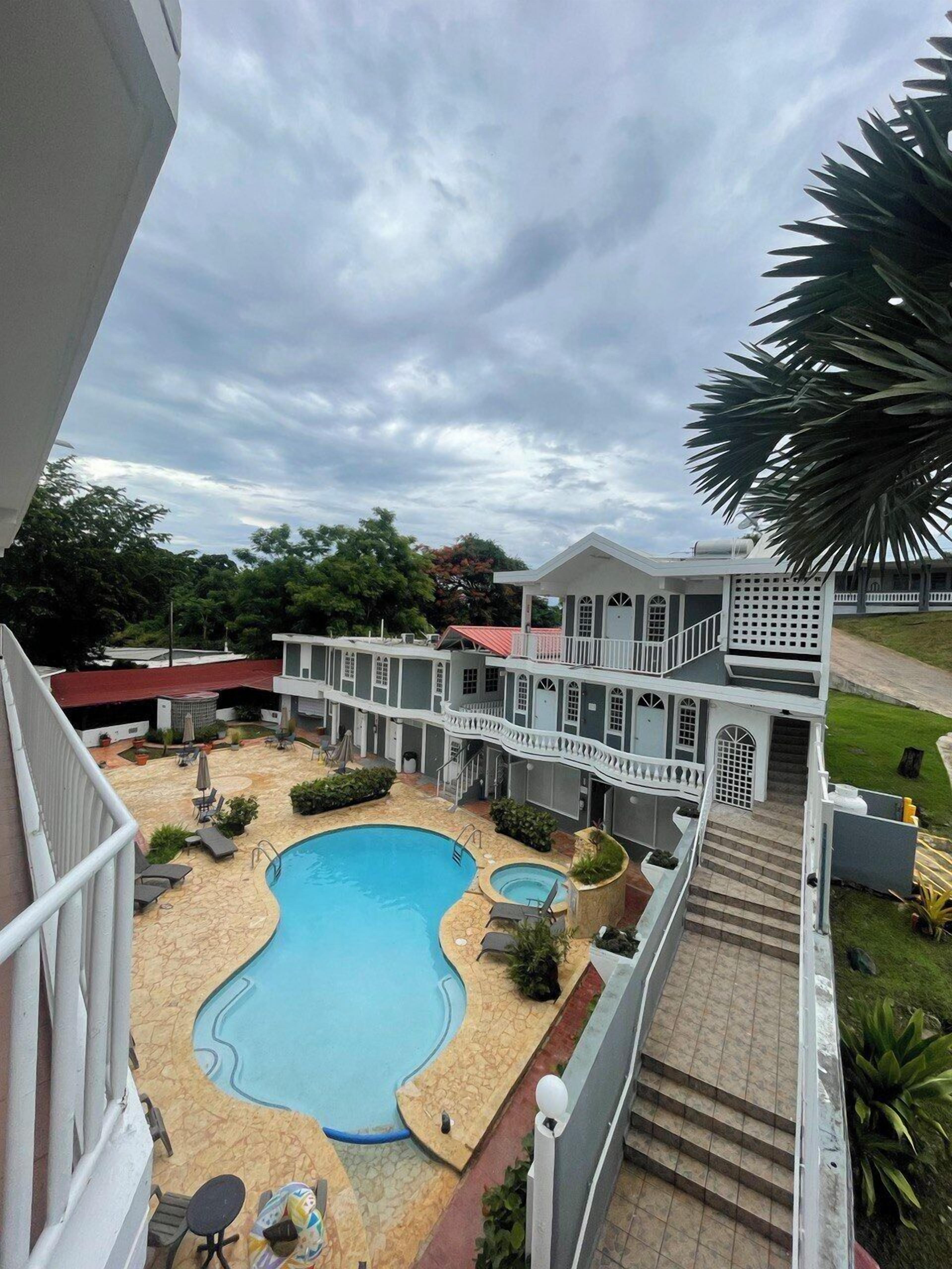 Classic Quadruple Room, 2 Queen Beds, Pool View | Terrace/patio