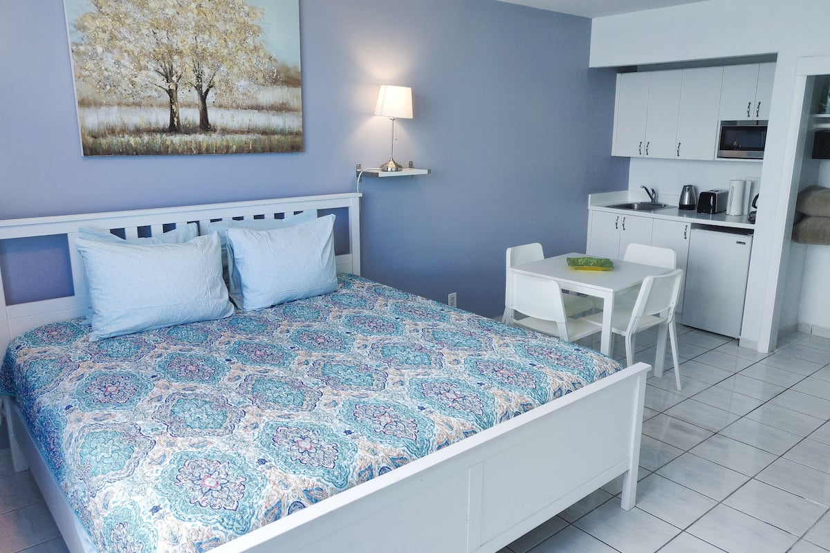 Elite Studio | 1 bedroom, premium bedding, desk, laptop workspace