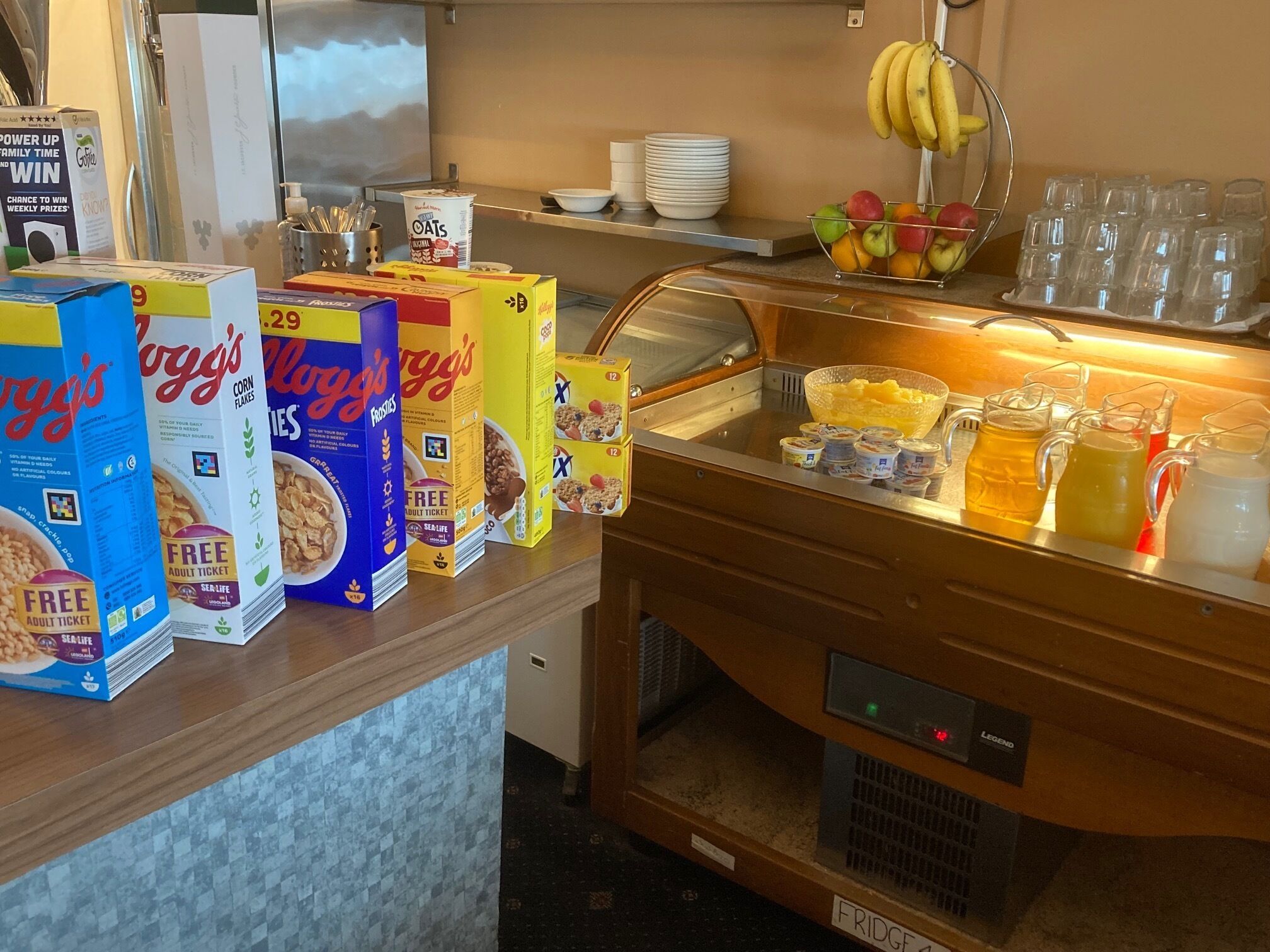 daily buffet breakfast (gbp 10.00 per person)