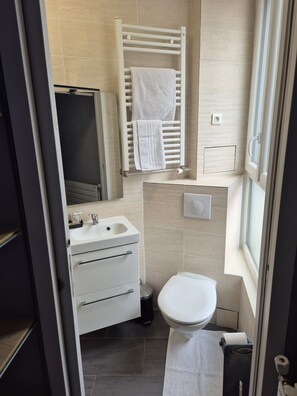 Ducha, secador de pelo, toallas