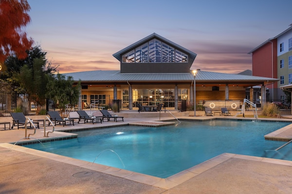Outdoor pool, sun loungers
