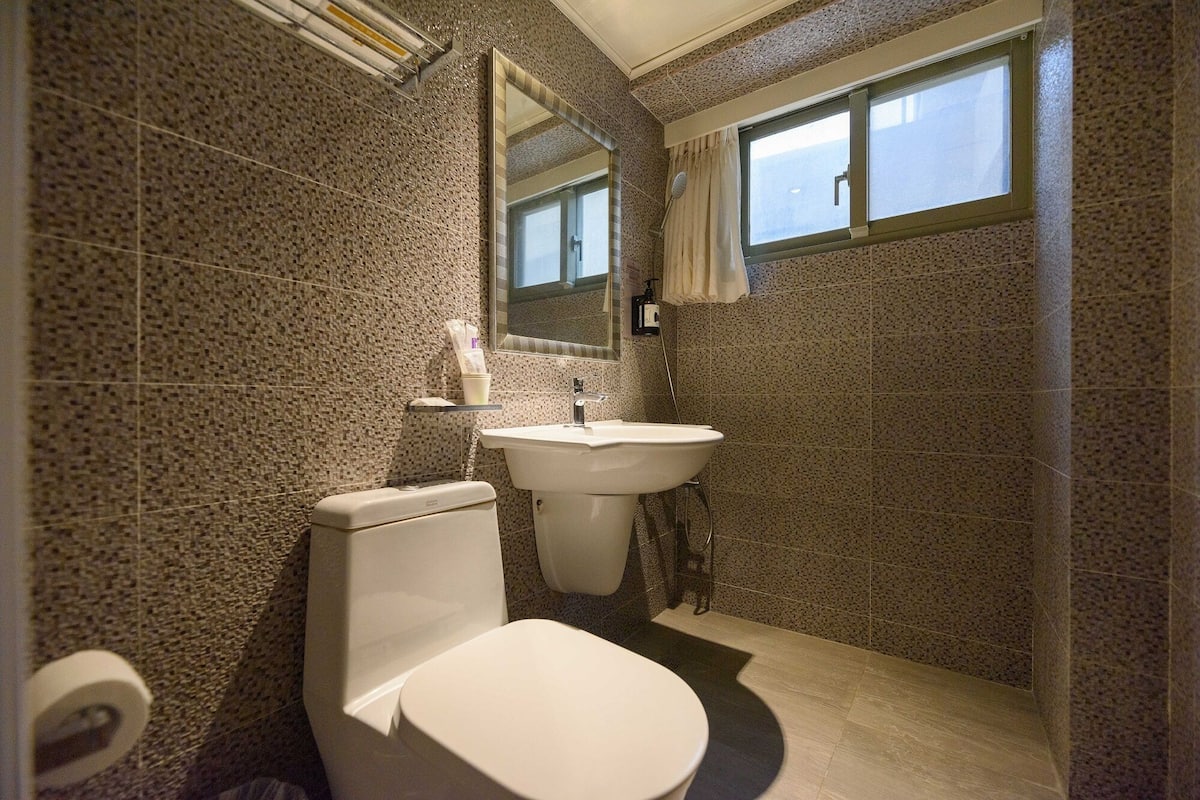 basic double room | bathroom | hair dryer, towels