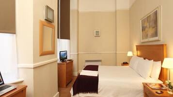 In-room safe, desk, laptop workspace, blackout curtains