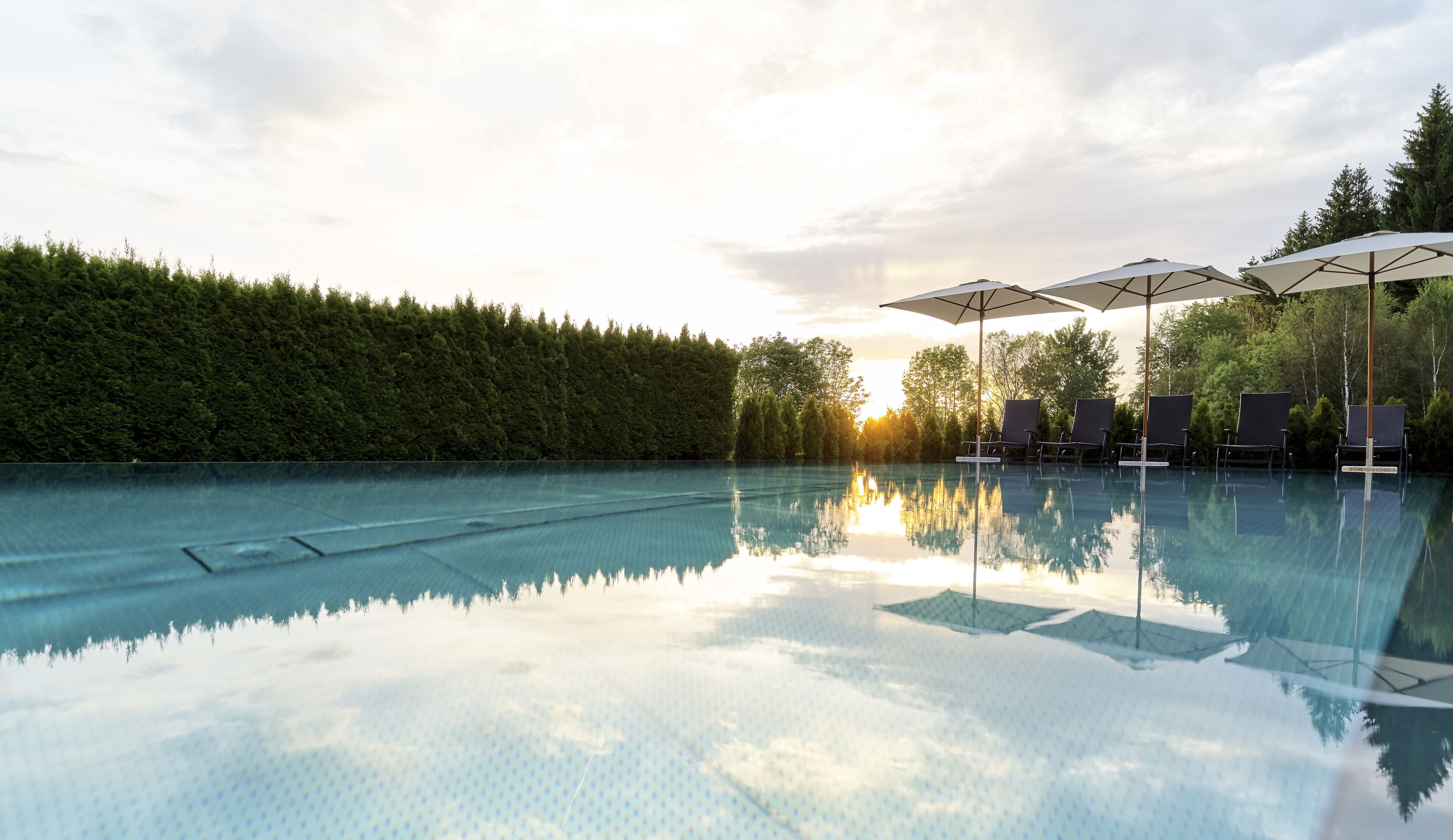 indoor pool, outdoor pool, pool loungers