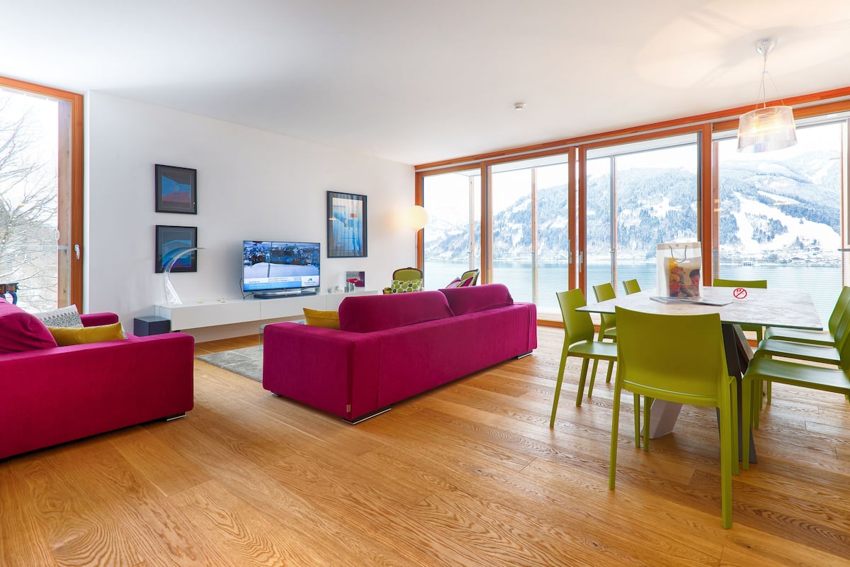 Appartement, 4 chambres (BV6.3 / Excl. 266 EUR cleaning fee) | Coin séjour | Télévision à écran plat de 32 pouces avec chaßnes par cùble, télévision
