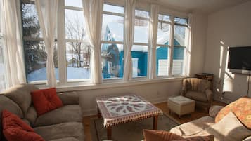 Superior Suite, 2 Bedrooms (Sous La Vigne) | Living area | 32-inch flat-screen TV with cable channels, TV