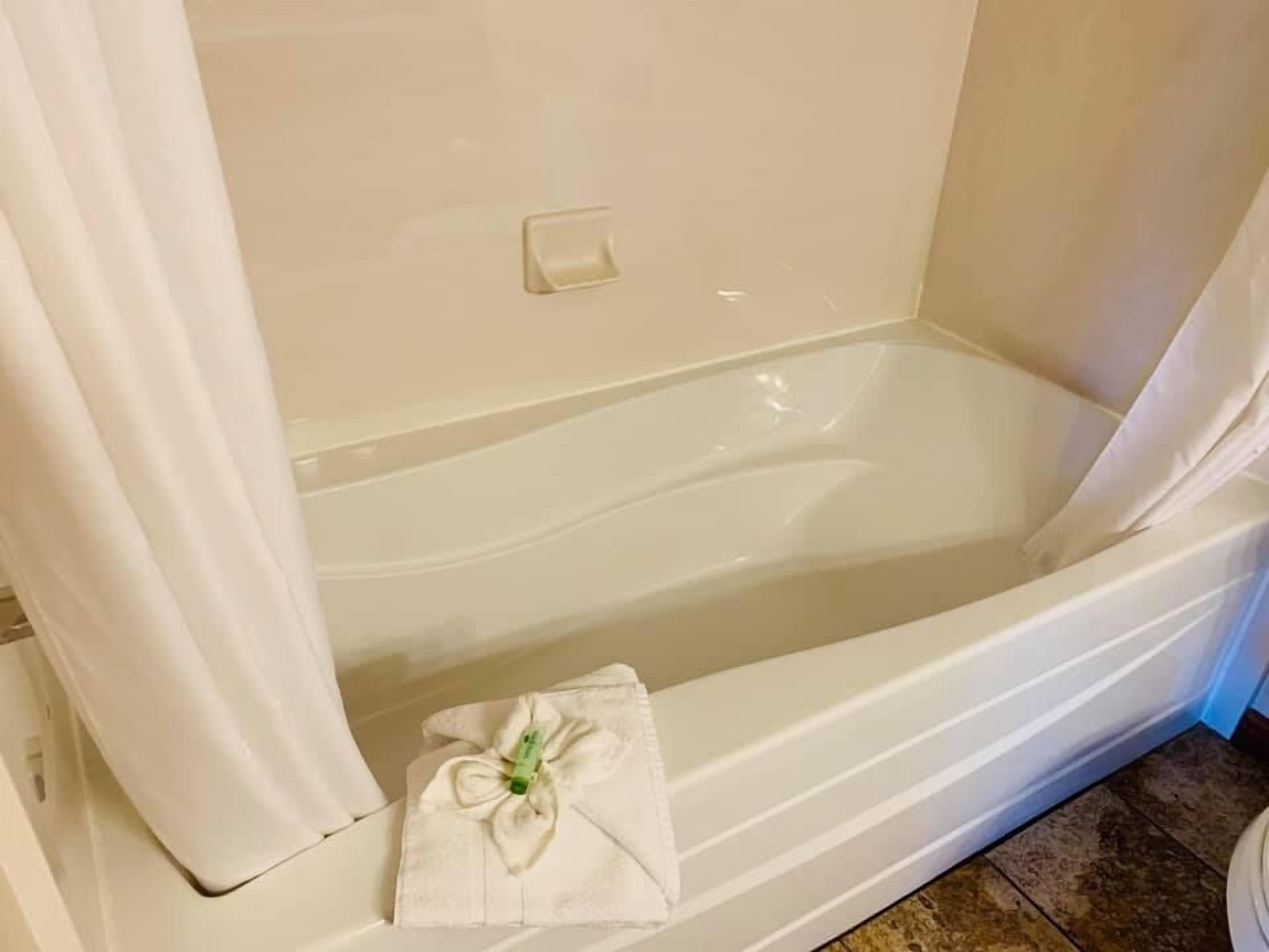 luxury single room, kitchen | bathroom | combined shower/bathtub, deep-soaking bathtub, free toiletries