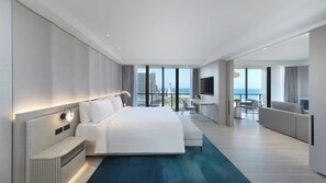 Deluxe lakosztály, kilátással az óceánra (Qantas Demo) | Pehelypaplan, egyedi dekoráció, egyedi berendezés és íróasztal