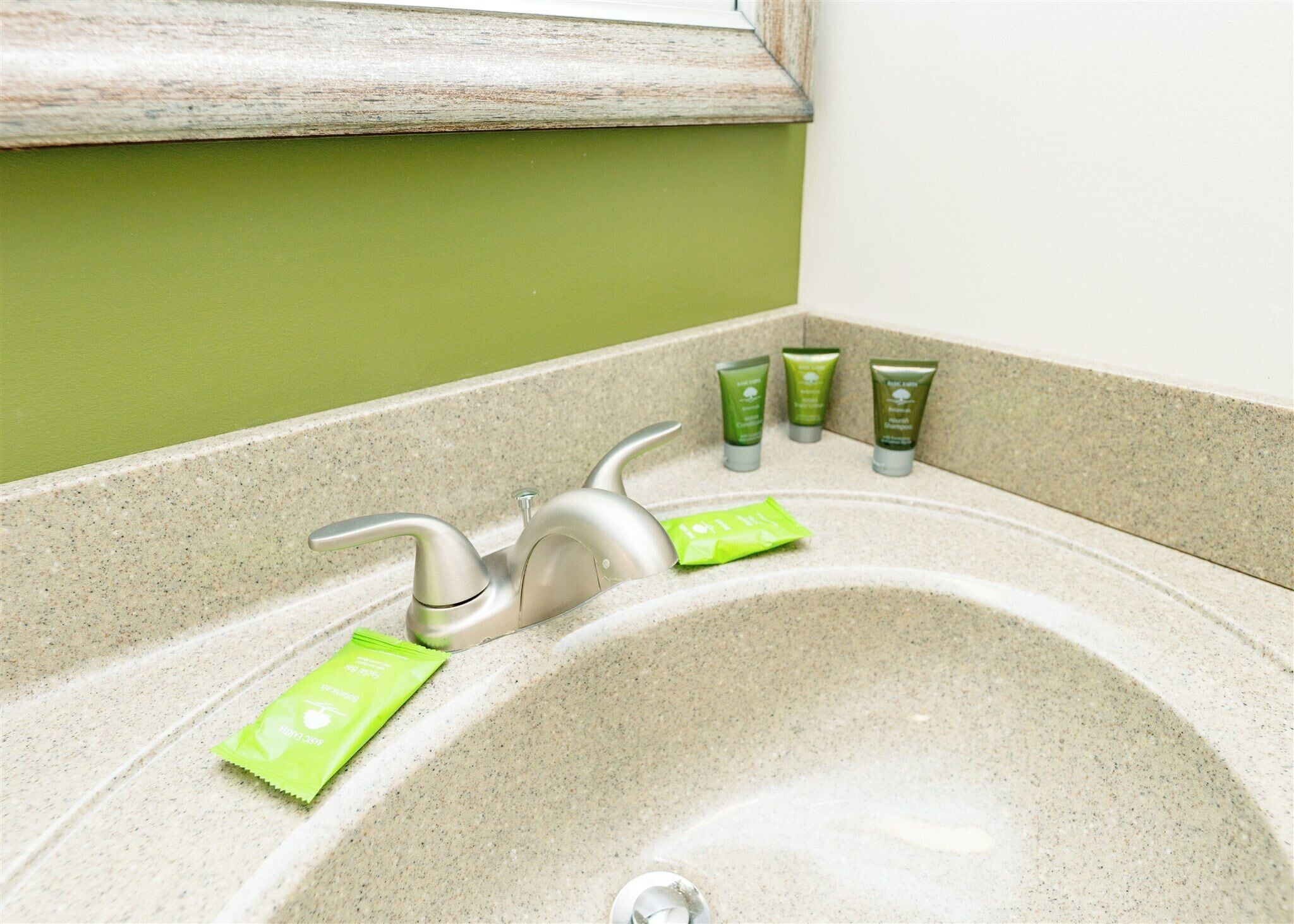 free toiletries, hair dryer, towels