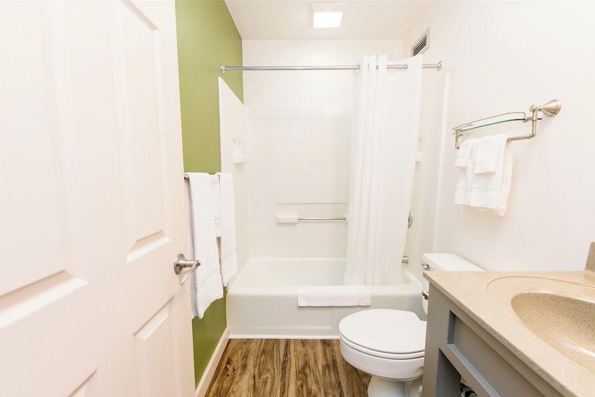 free toiletries, hair dryer, towels