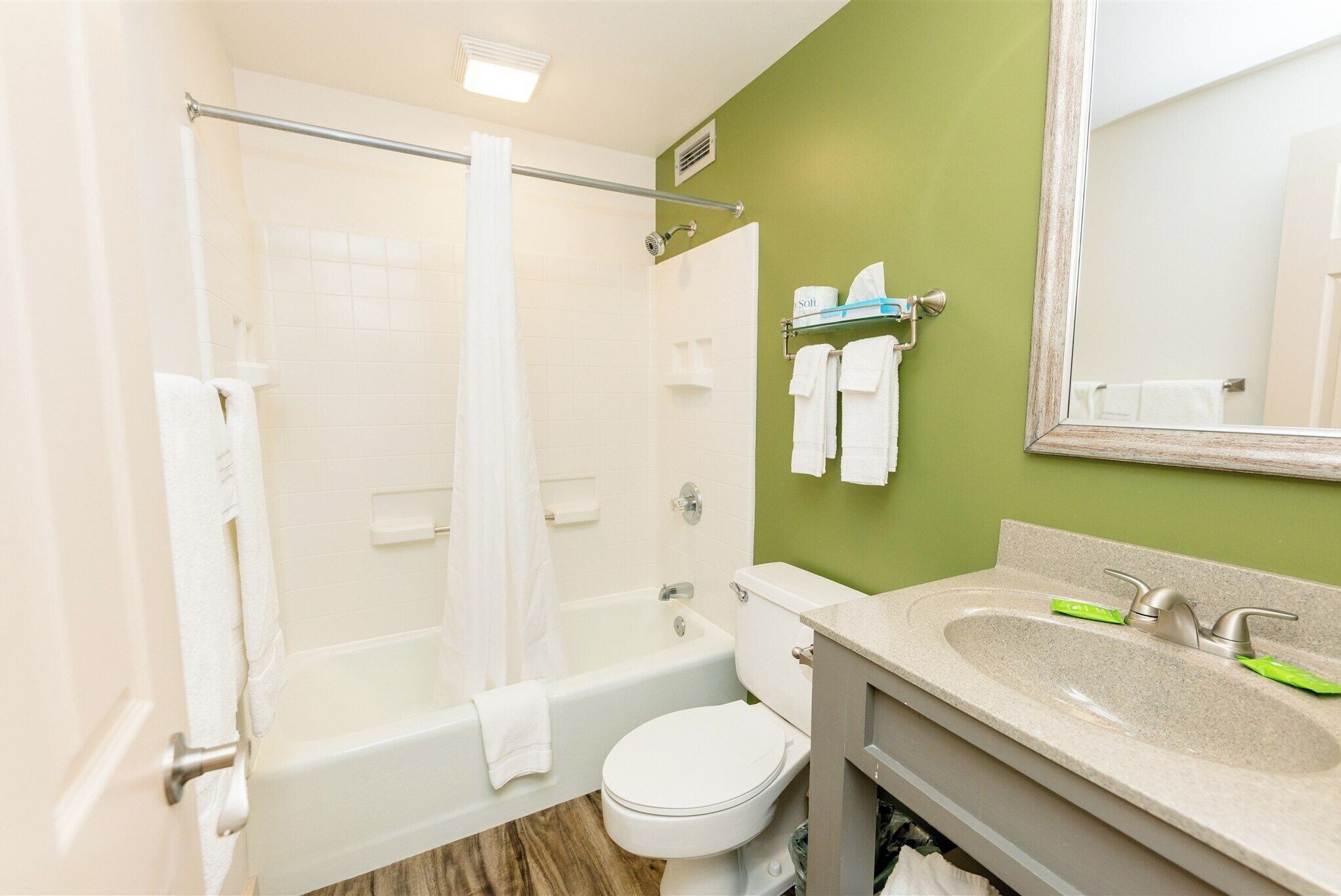 free toiletries, hair dryer, towels