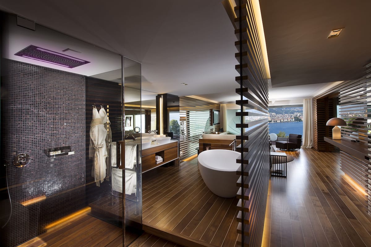 premium suite, 1 king bed with sofa bed, terrace, lake view | 1 bedroom, premium bedding, down duvets, select comfort beds