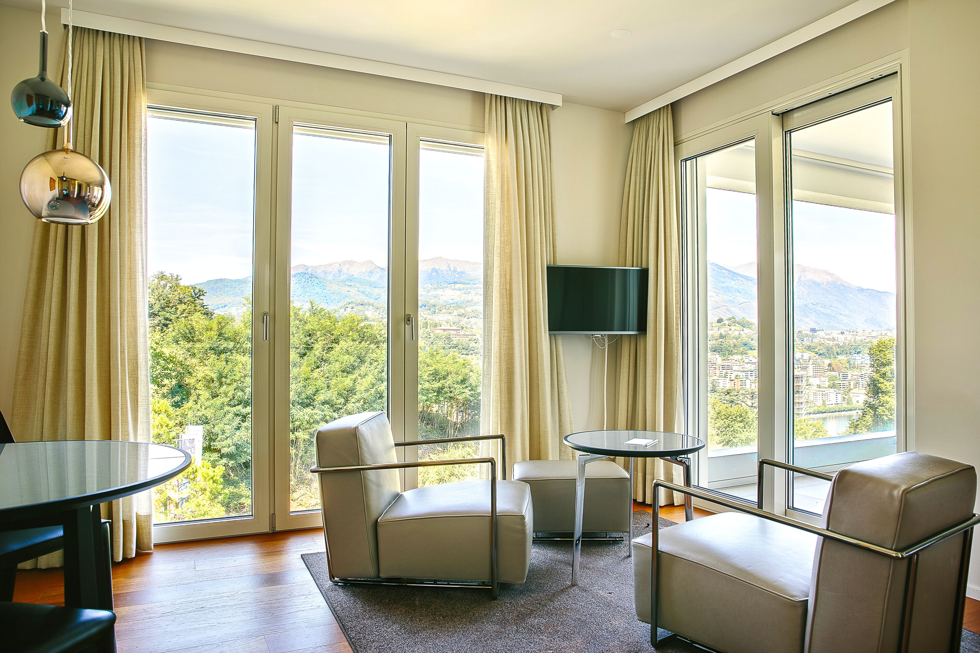 studio with balcony, garden view | living area | lcd tv, pay films