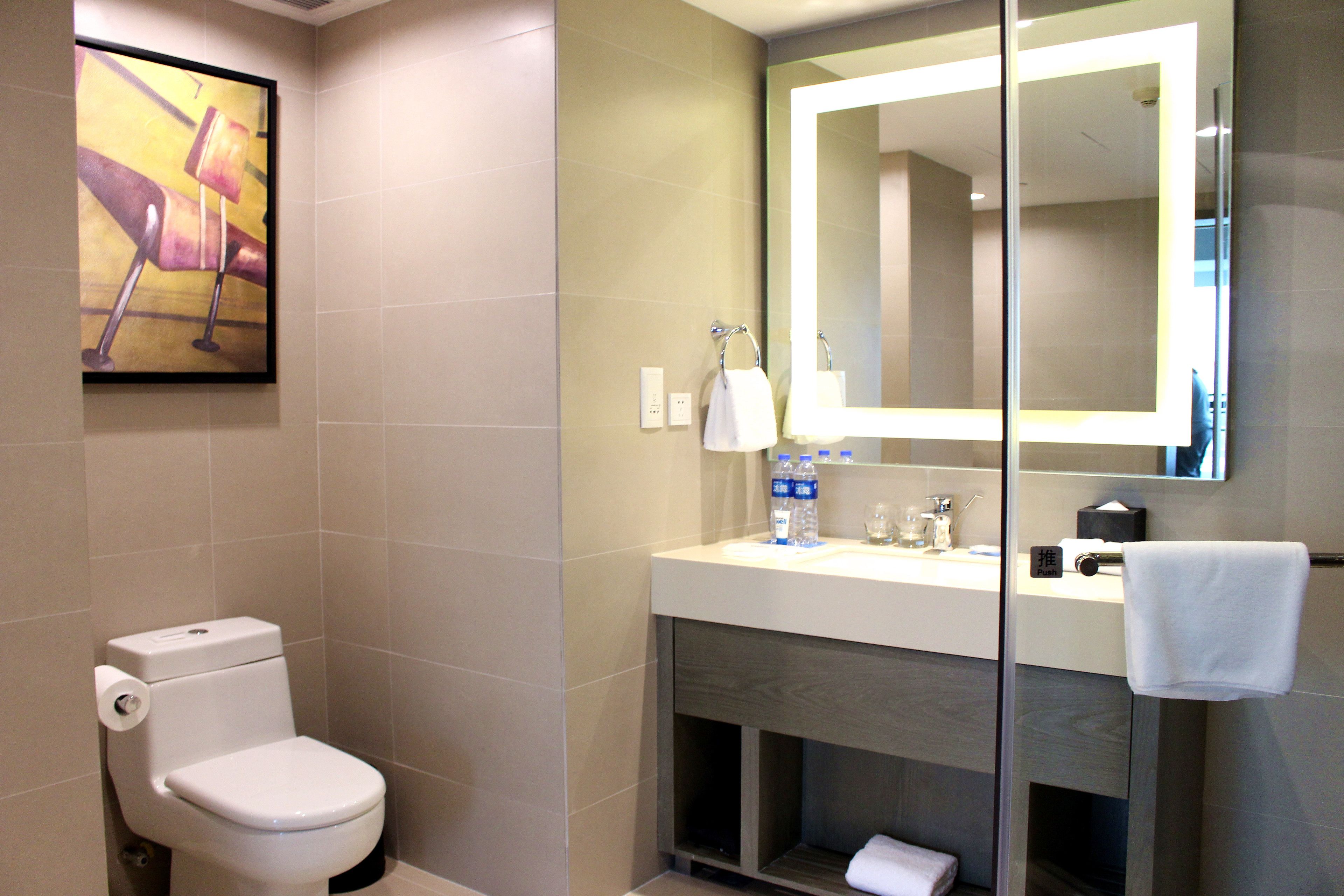 shower, rainfall showerhead, hair dryer, slippers