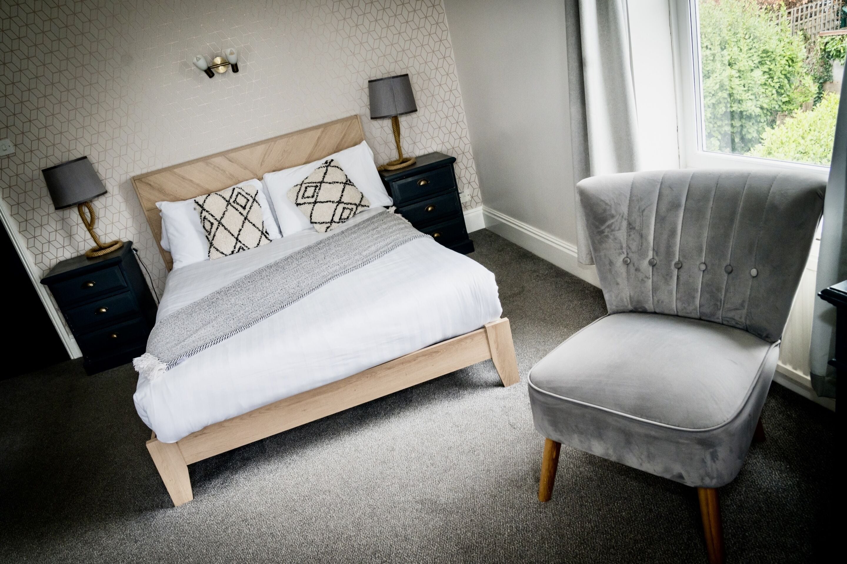 1 bedroom, desk, laptop workspace, iron/ironing board