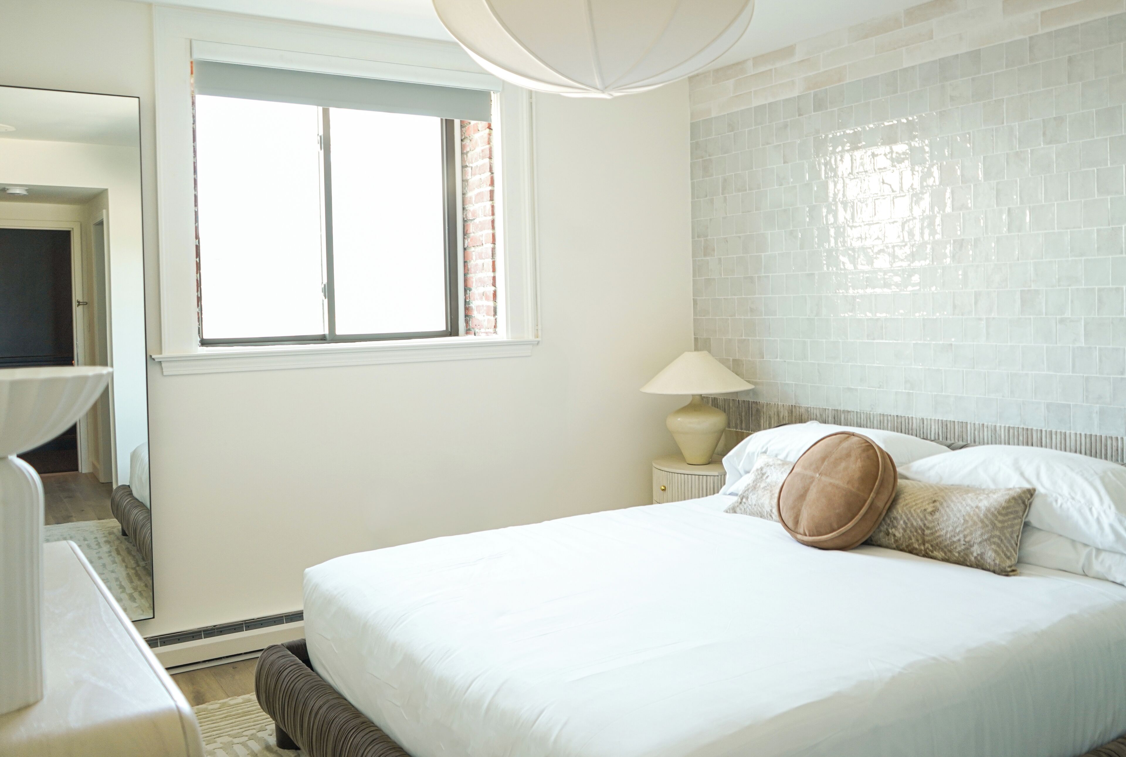 gallery queen | 1 bedroom, premium bedding, memory-foam beds, desk