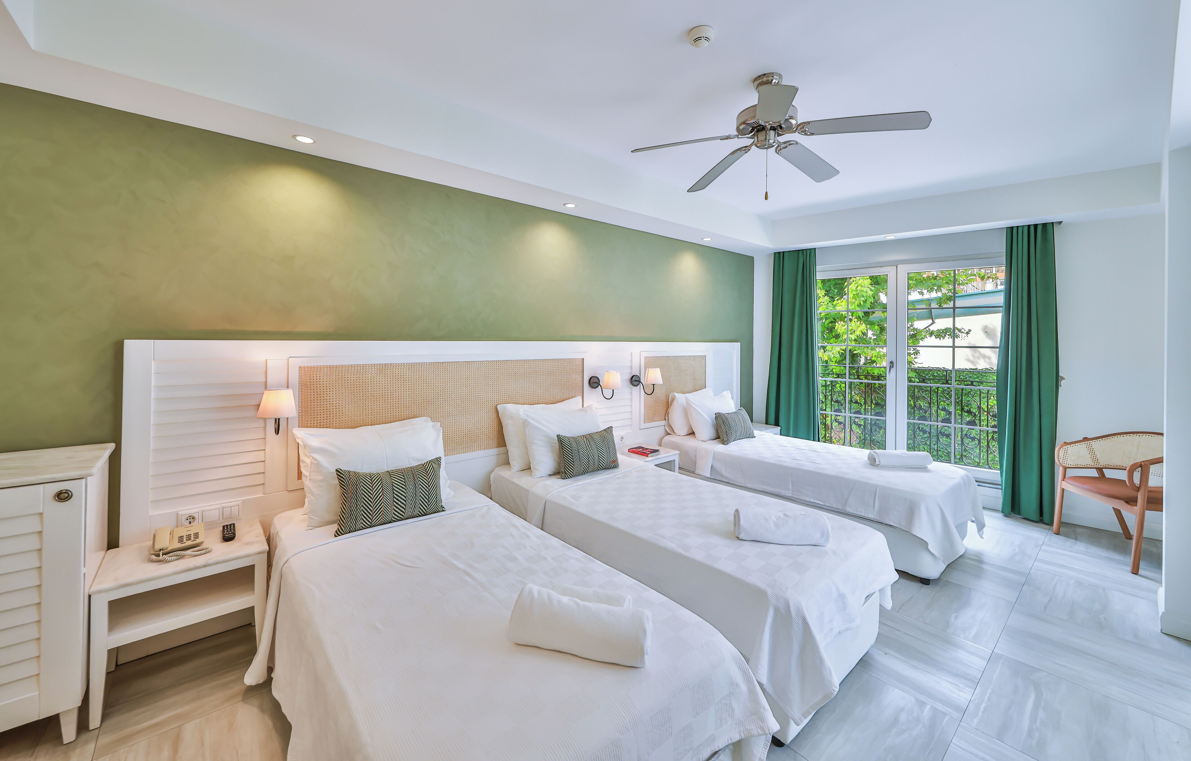 Standard Triple Room | Premium bedding, minibar, in-room safe, blackout drapes