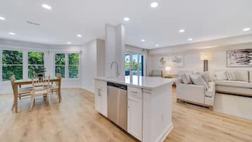 32-inch flat-screen TV with cable channels, TV