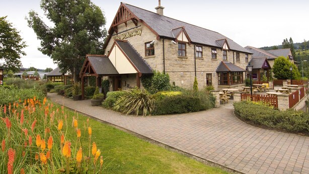 A stone building with a sign reading 'The Dalesway.' - Premier Inn Bradford North - Bingley (Bingley)