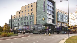 A Premier Inn hotel with a modern design, large windows, and a prominent logo. - Premier Inn Doncaster Central (Doncaster)