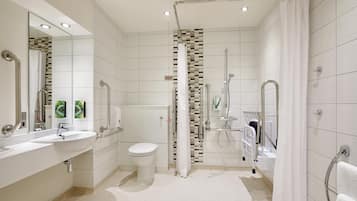 Standard Double Room, Roll-in Shower | Accessible bathroom