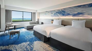 スーペリア ルーム シングルベッド 3 台 禁煙 オーシャンビュー (High Floor) | セーフティボックス (室内)、遮光カーテン、WiFi (無料)、ベッドシーツ