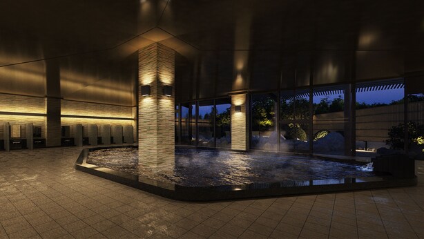 A modern indoor pool area with a central water feature, surrounded by seating and a well-lit reception area. - Grand Mercure Ise-shima Resort & Spa (Shima)