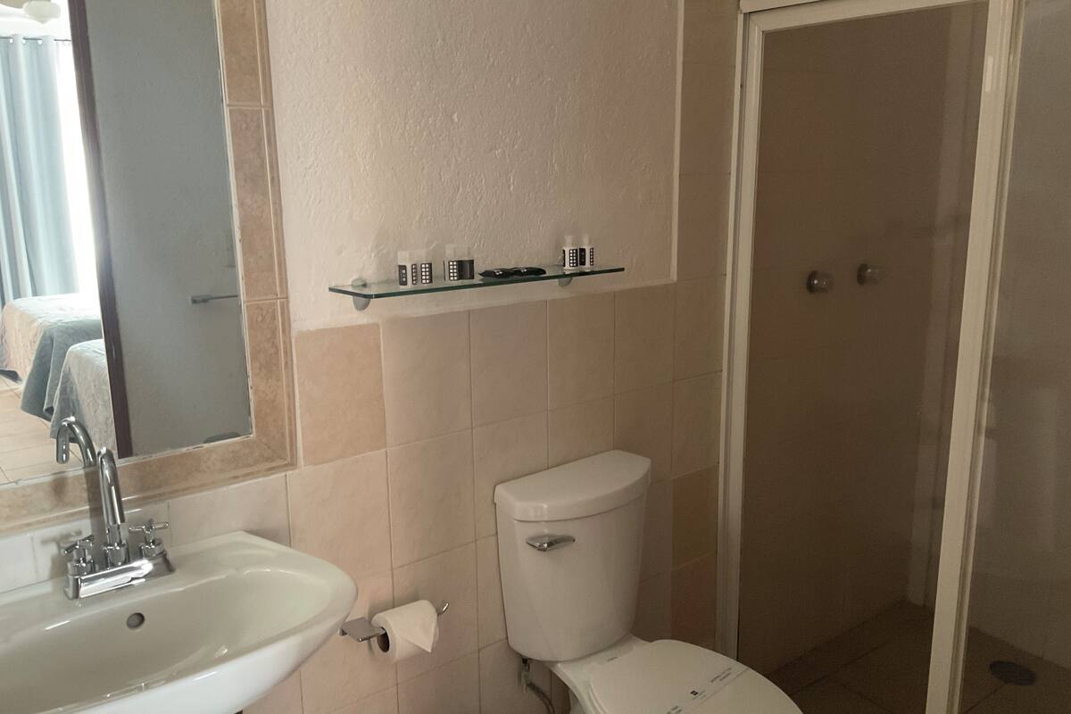 basic room | bathroom | shower, free toiletries, hair dryer, towels