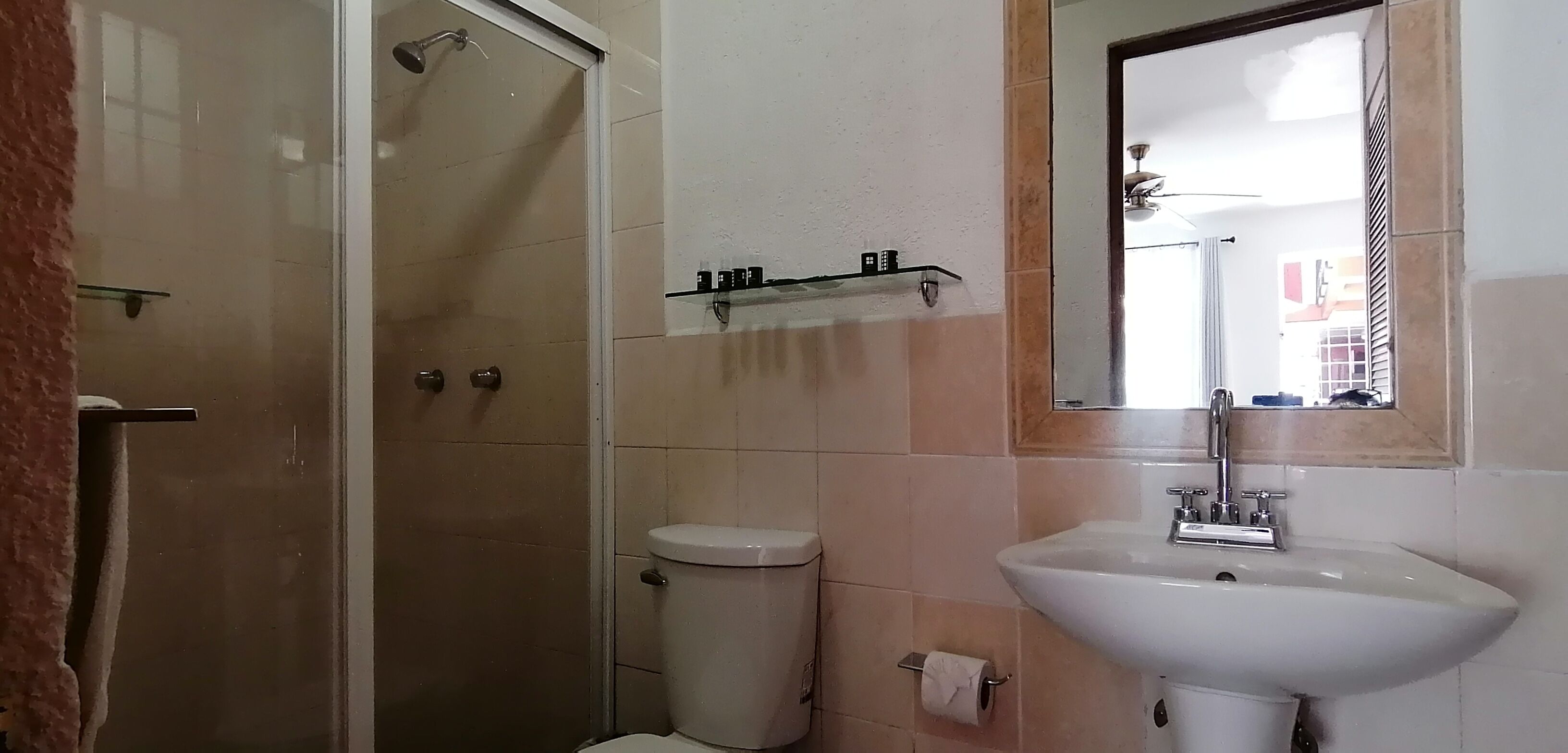 standard room, 2 double beds | bathroom | shower, free toiletries, hair dryer, towels