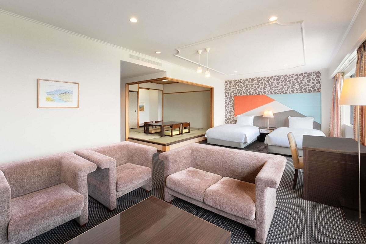 Premium bedding, down duvets, in-room safe, desk