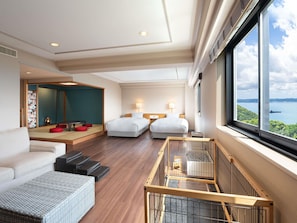 Suite Standard, 2 lits une place, vue océan | 2 chambres, coffres-forts dans les chambres, Wi-Fi gratuit