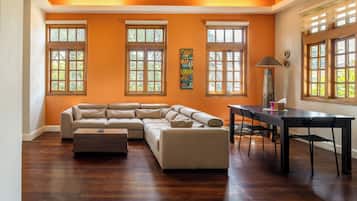 Deluxe Apartment, Balcony | Living area | LED TV