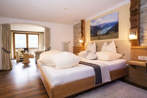 Deluxe Suite, 1 Bedroom, Mountain View | Hypo-allergenic bedding, in-room safe, free WiFi, bed sheets - Beauty & Wellness Hotel Tirolerhof (Nauders)