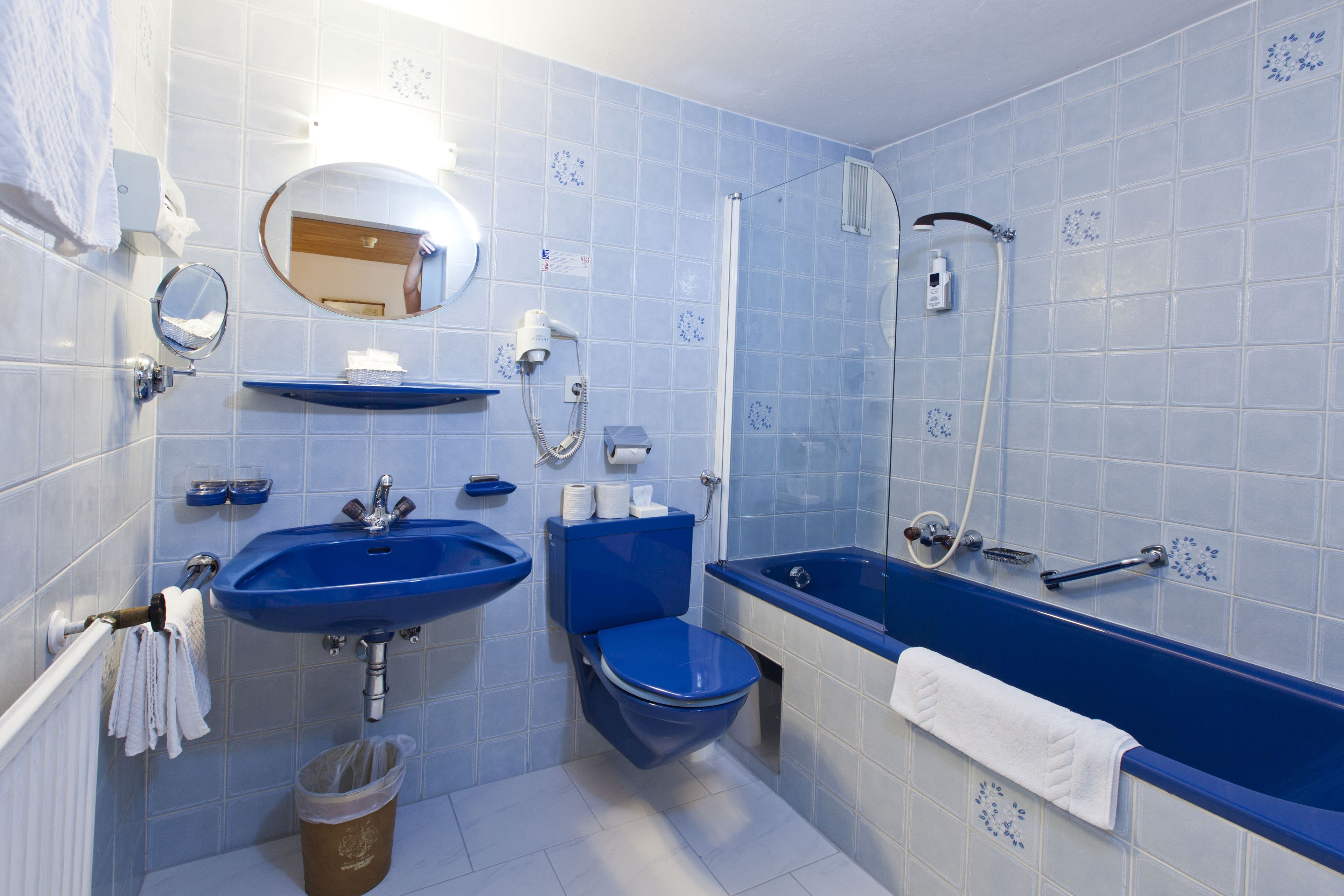 free toiletries, hair dryer, bathrobes, towels