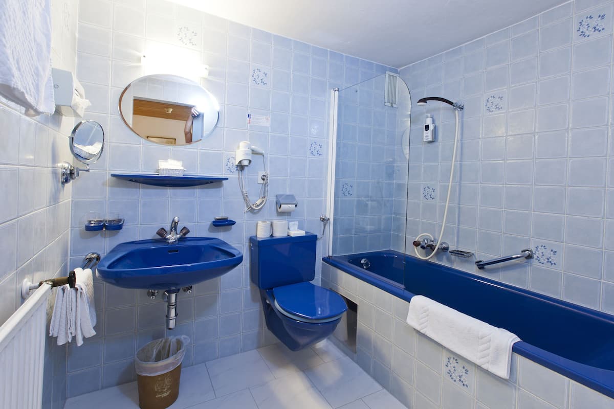 free toiletries, hair dryer, bathrobes, towels