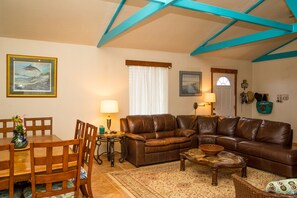 Superior House, 3 Bedrooms, Partial Ocean View, Sea Facing | Living room | Flat-screen TV - Treasure Chest (West End)