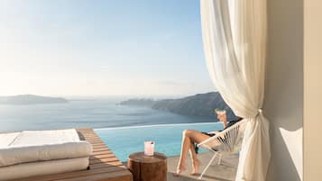 Suite Supérieure, piscine privée, vue mer | Terrasse/Patio