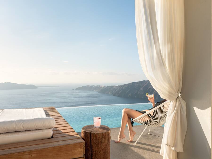 Suite superior, piscina privada, vistas al mar | Terraza o patio