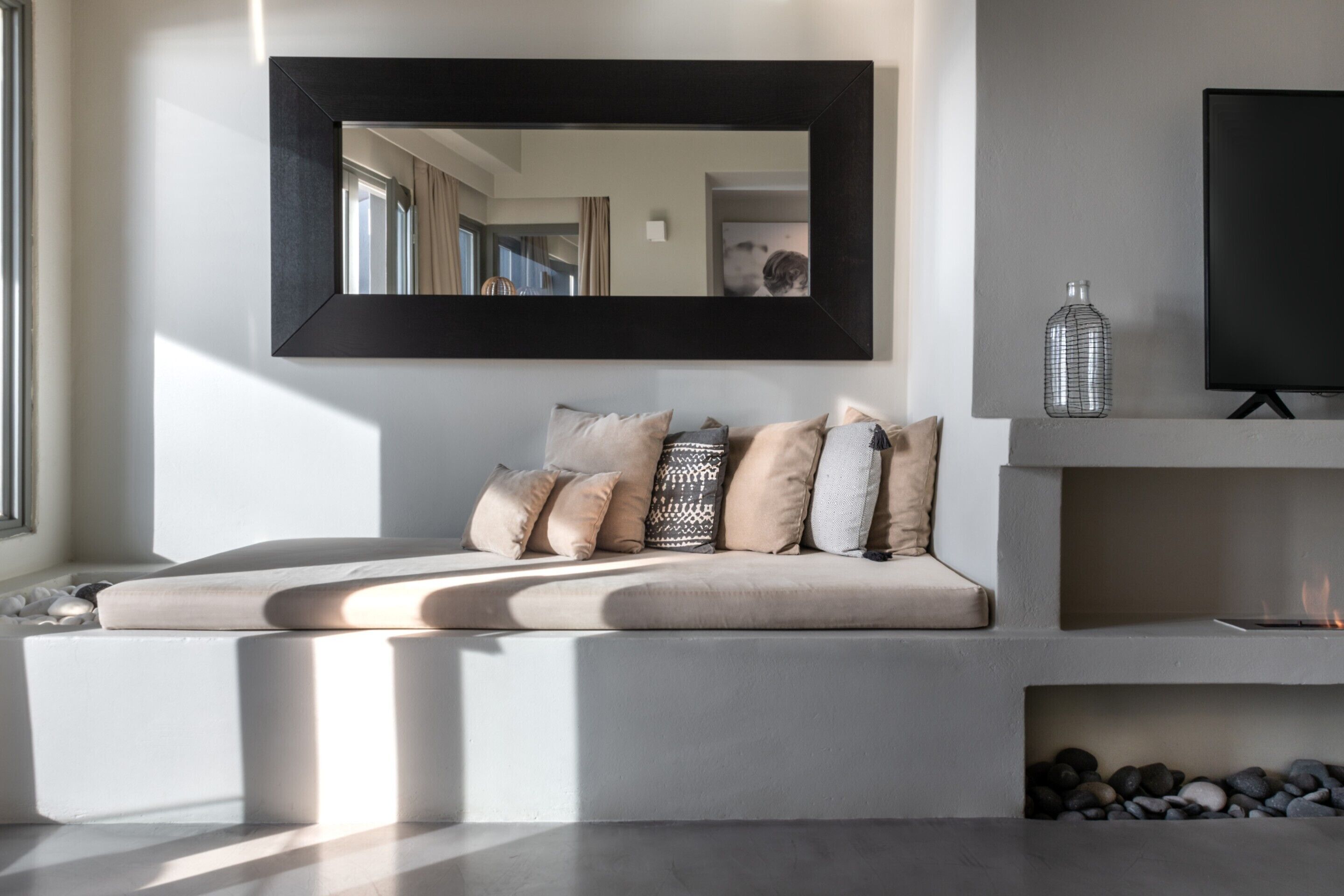Suite royale, vue sur la mer (Plunge Pool) | Aire de séjour | Téléviseur au plasma