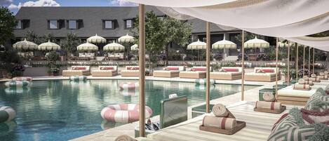 Indoor pool, 3 outdoor pools, open 8:00 AM to 11:00 PM, pool umbrellas